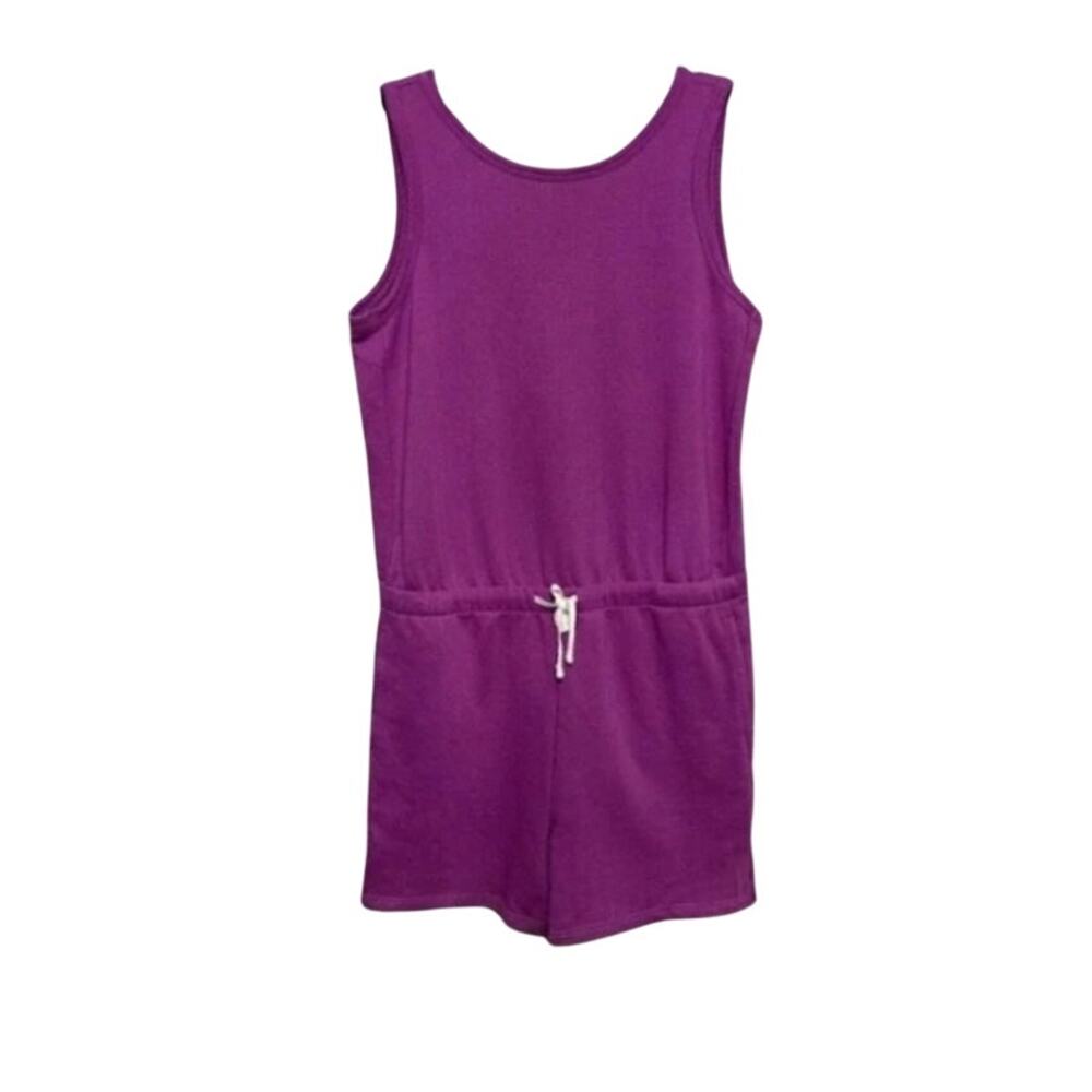 Z By Zella Knit Romper Sleeveless Jewel Neck Adjustable Drawstring Purple NWT
